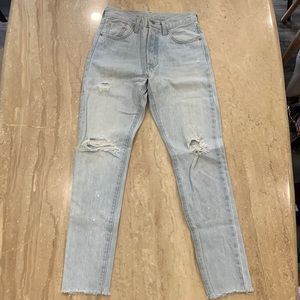 Levis distressed 501 jeans